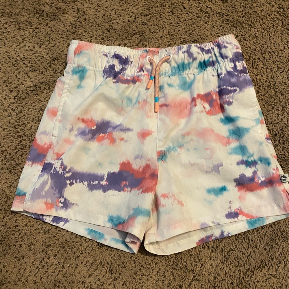 Girls Tie Dye Athletic Shorts with netting inside